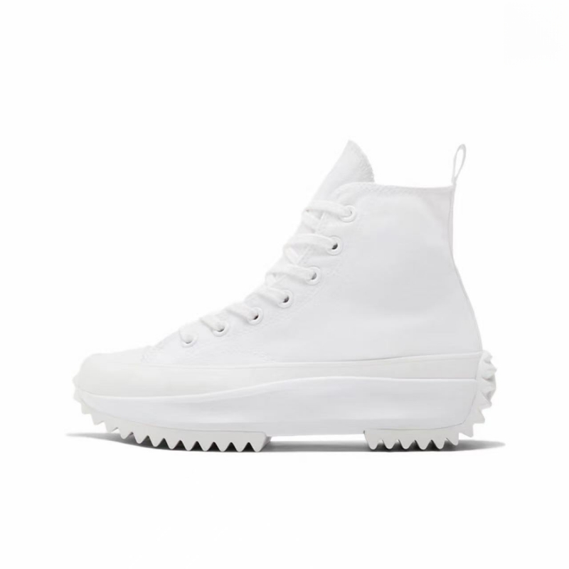 Converse Run Star Hike Retro Black High Top Canvas Sneakers Chunky Platform Jagged Rubber Sole Lightweight Breathable Non Slip Street Casual Shoes for - view 5
