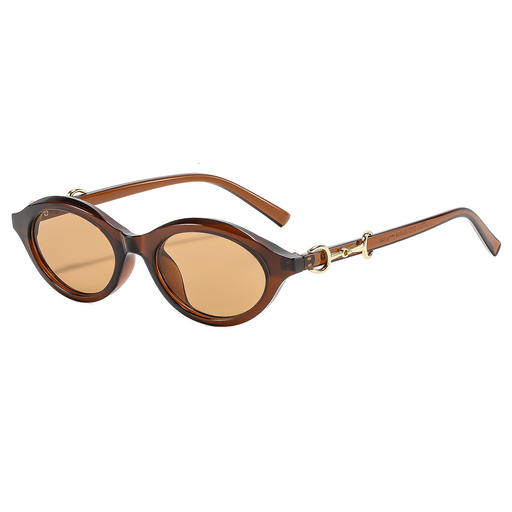 Designer Luxury Brand Oval Sunglasses Luxury Frame With Horsebit Detail UV Protection Shades Trendy Fashion Eyewear For Ladies Streetwear Vacation Dai - view 6
