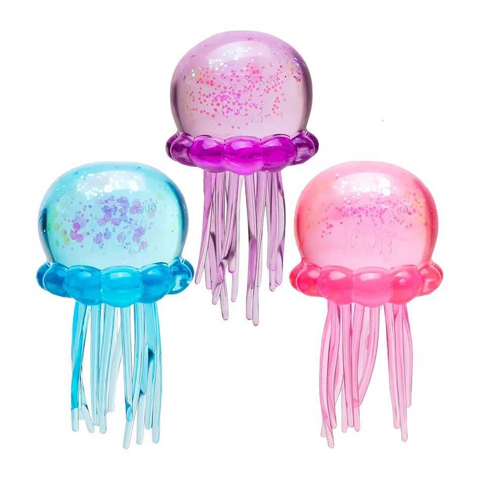 Cube Trending Nee Doh Jellyfish Squish Toy Soft Jelly Squeeze Stress Relief Fidget Toys Sensory NeeDoh for Kids Adults M260611 - view 3