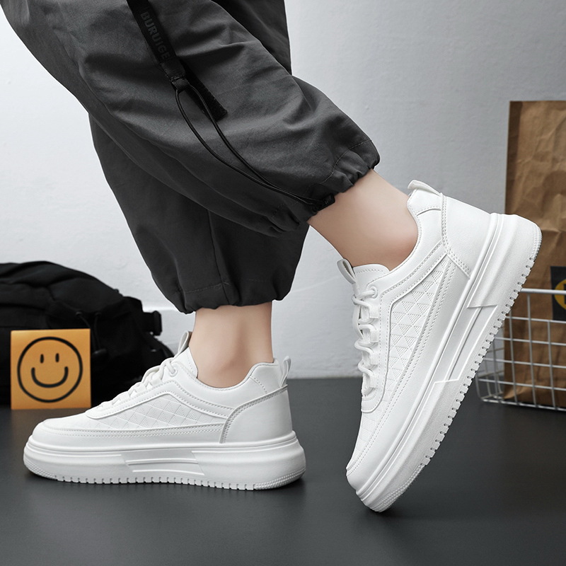 New spring men's shoes - breathable white sneakers for men, Korean-style trendy and versatile platform sports and casual shoes - free shipping