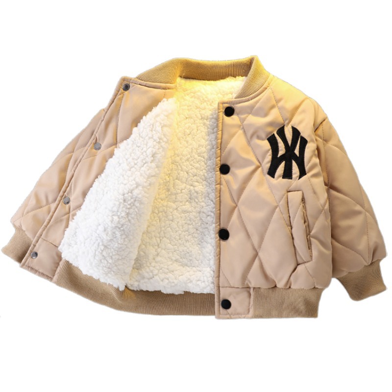 2026 luxury Childrens clothing with plush jacket thickened cotton jacket for medium and young children hot