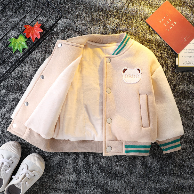 2026 luxury Childrens clothing with plush jacket thickened cotton jacket for medium and young children hot