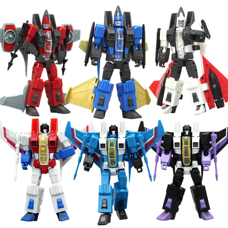 Transformation Robot Starscream Skywarp Thundercracker Ramjet Dirge Thrust Action Figure Action Characters Deformation Kids Toys 260610