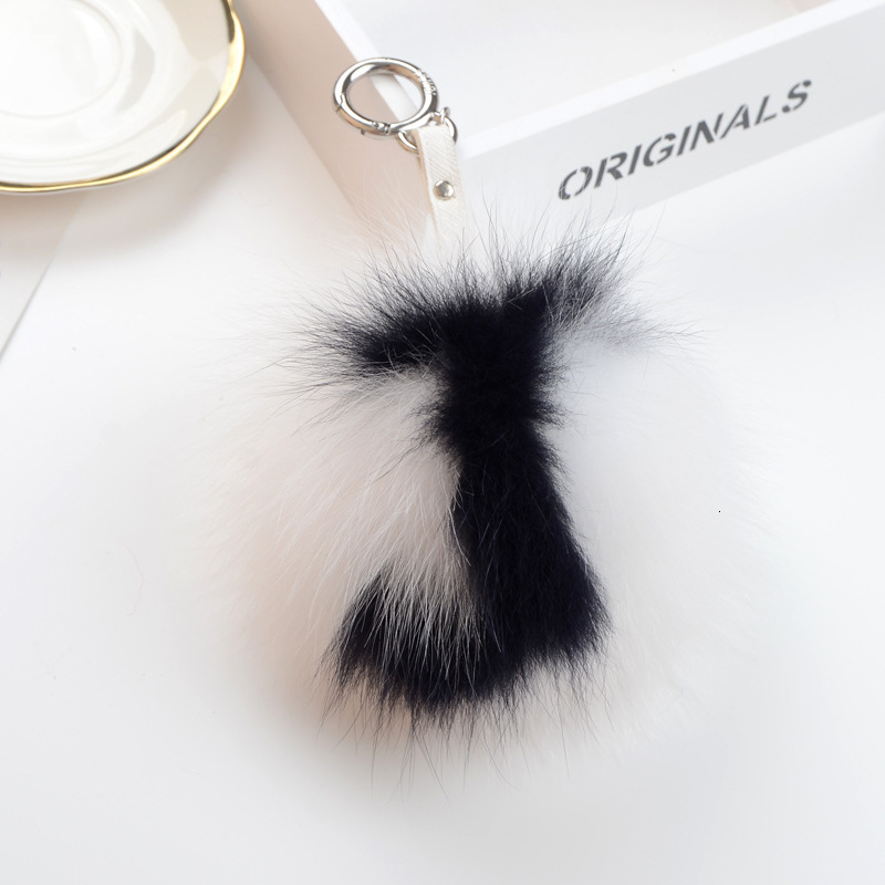 15cm bag pendant jewelry keychain whole leather fox fur ball fox letter ball fur pendant 250409