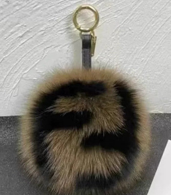 15cm bag pendant jewelry keychain whole leather fox fur ball fox letter ball fur pendant 250409