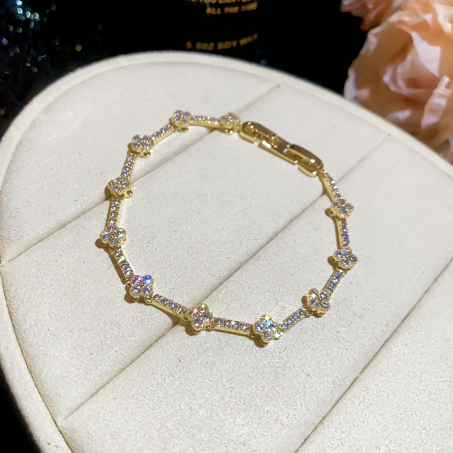 18k real gold plated diamond-encrusted gourd bracelet, light luxury with a high-end feel, exquisite vintage style, versatile hand accessory - view 6