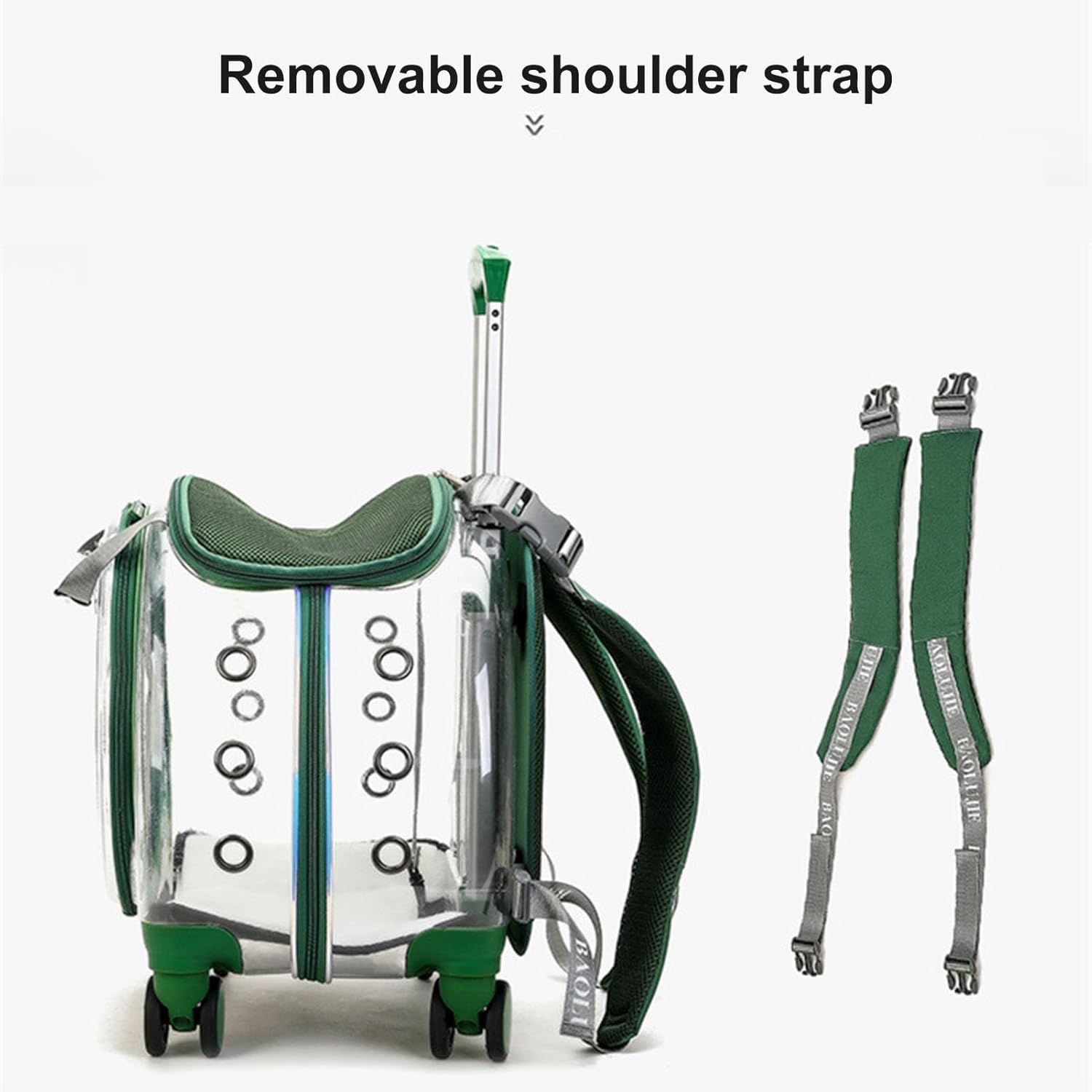 LBY Cat Carrier with Wheels, Rolling Pet Carrier on Wheels, Cat Dog Backpacks for Carrying Cats, Bubble Expandable Backpack Carrier, for Travel Hiking