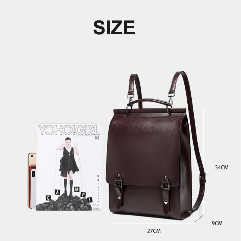 Vintage Cowhide Women Backpack England College Style School Bag y Genuine Leather Shoulder Student Handbags 682 y260615 - view 5