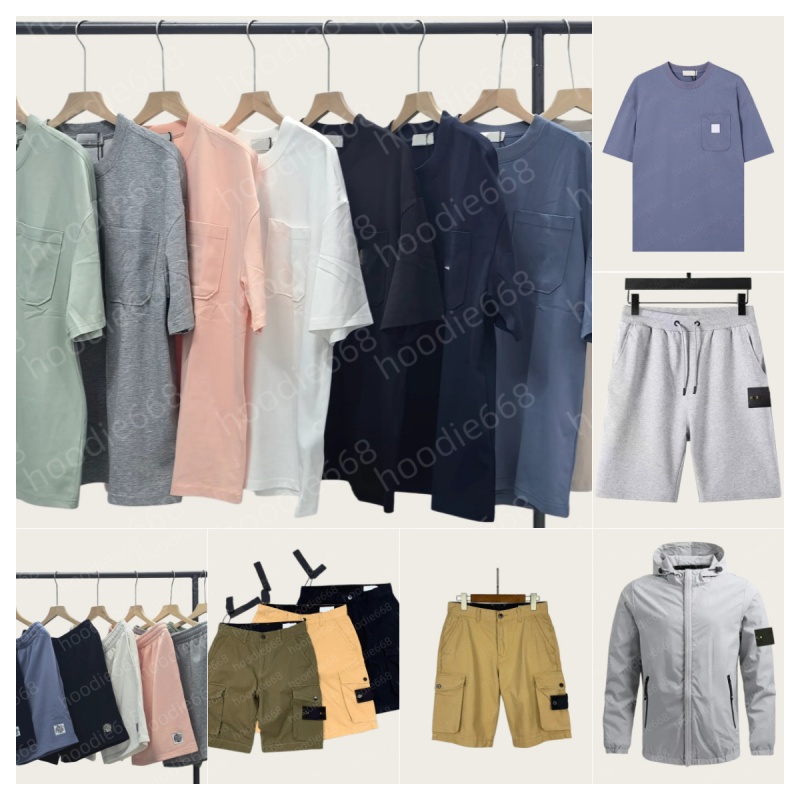 Stone T shirt men designer shirts high quality chest print tops tees island shorts sweatshirt hoodies pants sleeve cotton breathable tops badge tracksuit sweater
