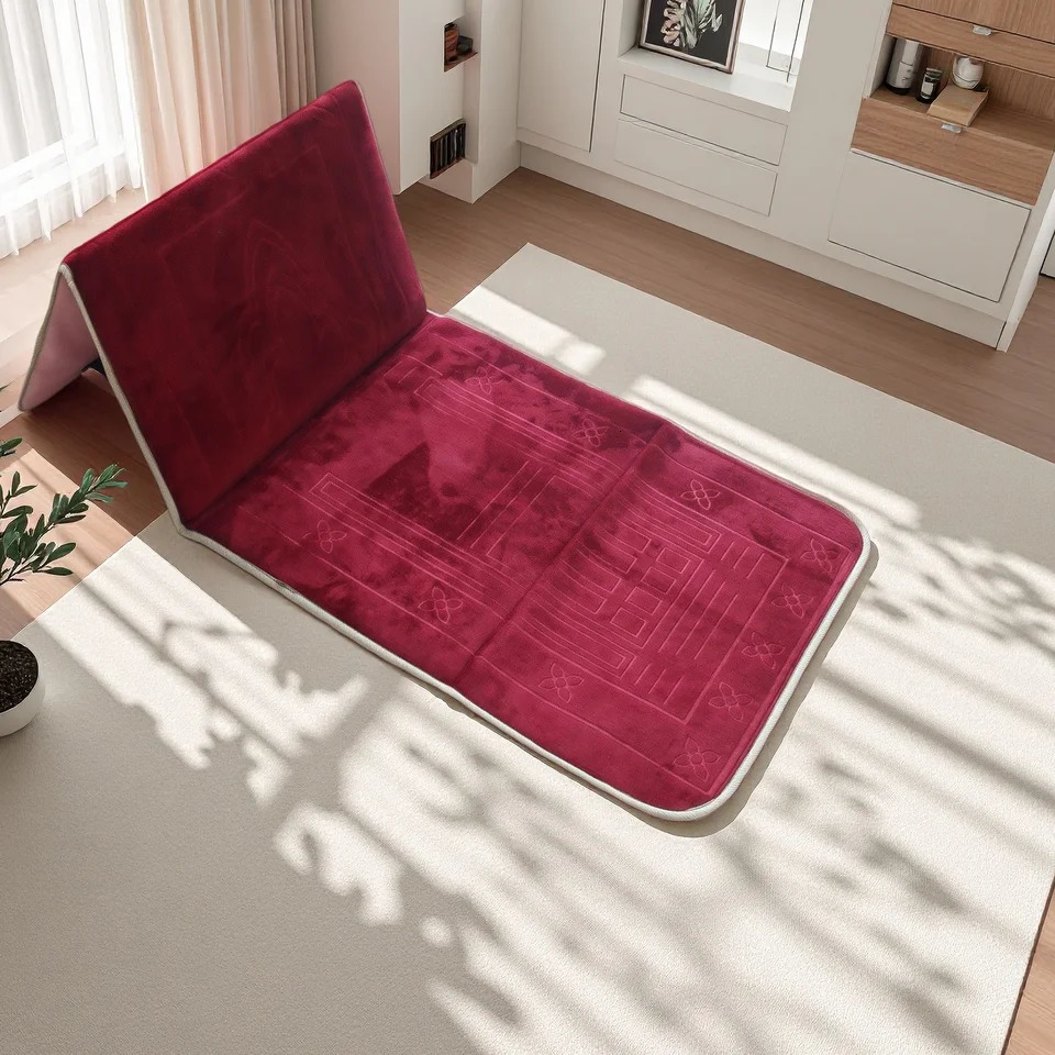 Prayer Mat with Back Support Muslim Rug Thick Padded Islam Janamaz for Women and Men Soft Foldable Travel Islamic Carpet 260612 - view 6