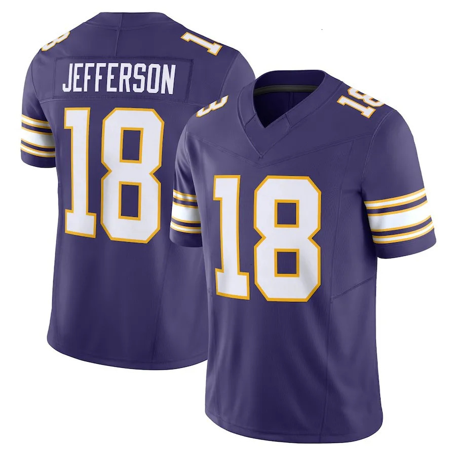 Minnesota Justin Jefferson VikingsS Jersey Harrison Smith JJ McCarthy Van Ginkel Ham Reichard Kyler Murray Randy Moss Caleb Banks ONeill vikinges Foot