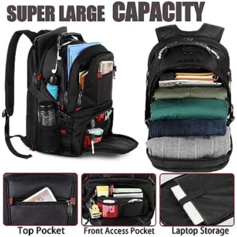 Computer backpack with large capacity and multiple functions - USB dual-shoulder bag - Multi-functional travel bag R260612