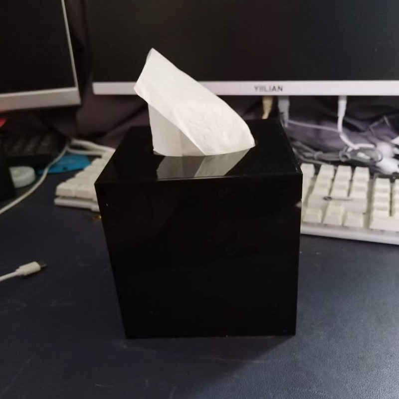 Semi-Transparent Acrylic Tissue Box Hidden Camera Mount for Home Office Surveillance