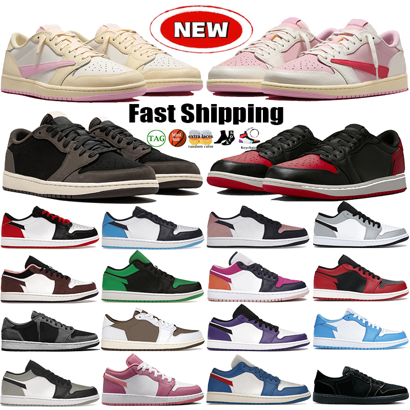Designer 1 Low Basketball Shoes Jorts 1S Travissc0Tts Shy Sail Tropical Pink Mi…
