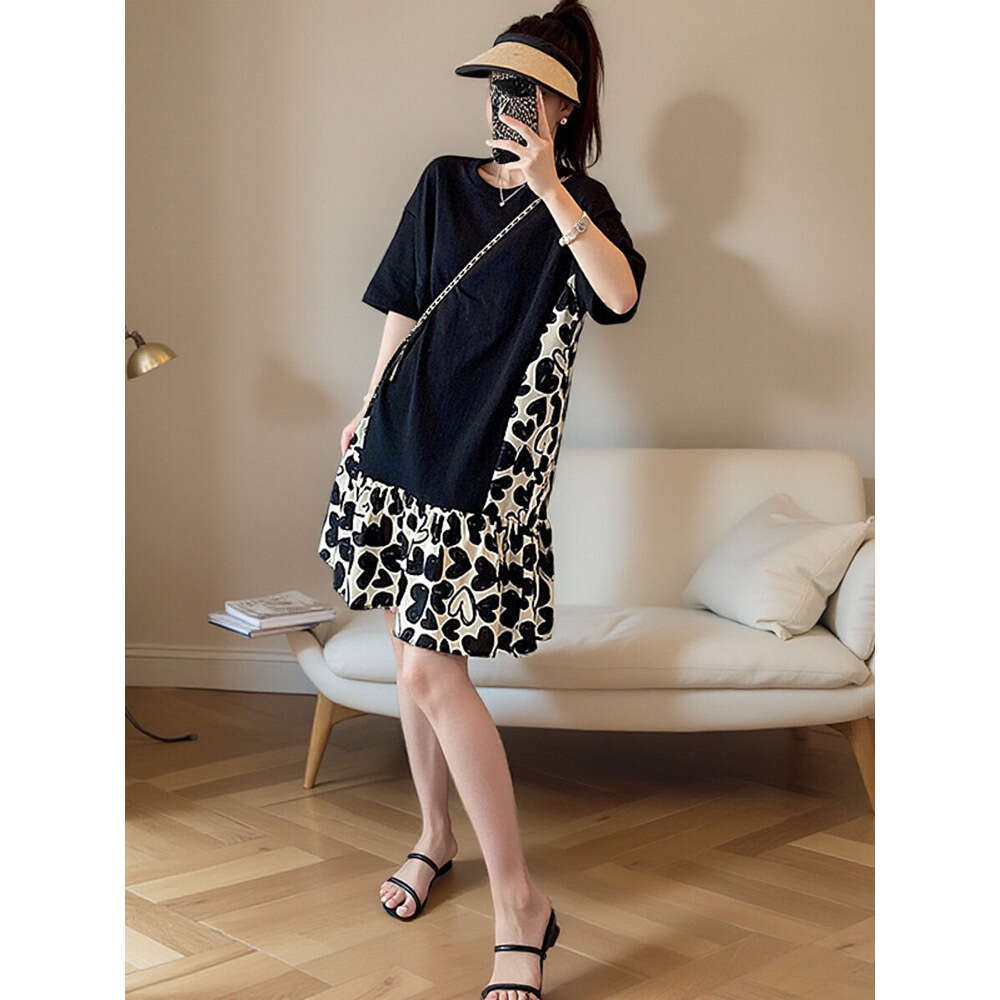 Women's Polka Dot Summer Dresses, Chiffon Mini Casual Dress with Hooded Flutter Sleeves, Peplum Detail, Natural Waist - Trumpet Mermaid Silhouette for