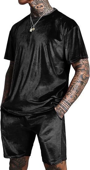 2025 Solid Color Sports Fitness Clothing Casual Running Short Sleeve Set DeRong