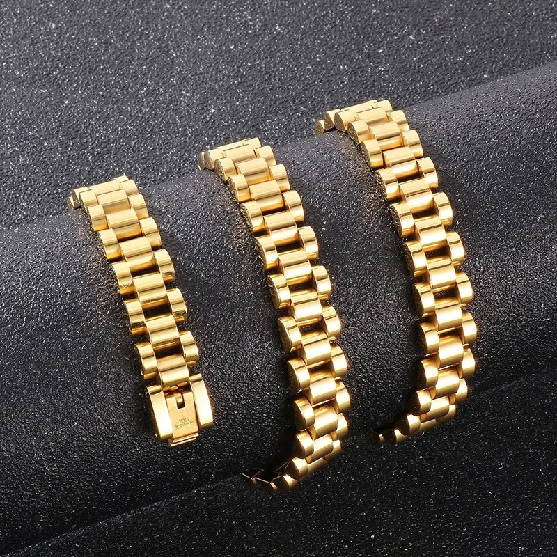 10MM Stainless Steel Watch Chain Necklace for Women Men Simple Thick Gold Color Neckalce Tredndy Jewelry Classic Gift Wholesale 260612 - view 5