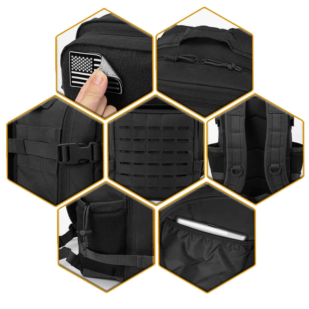 25L Tactical Backpack Outdoor Bag Fitness MOLLE WomensMens Hiking Survival Mens Dual Cup Holder y260615 - view 6