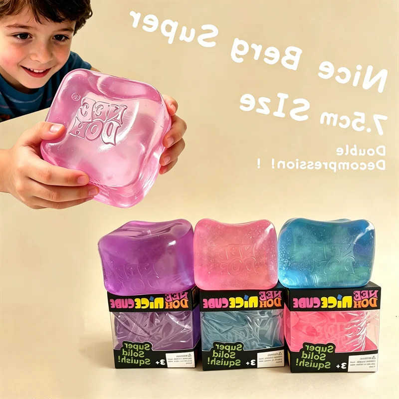 Sensory Needoh Giant Nice Berg 75cm Cube Mini 4 Pack Baby Teenie Cube Sensory Slow Rebound Stress Reliever Anti-Anxiety Toy T260709