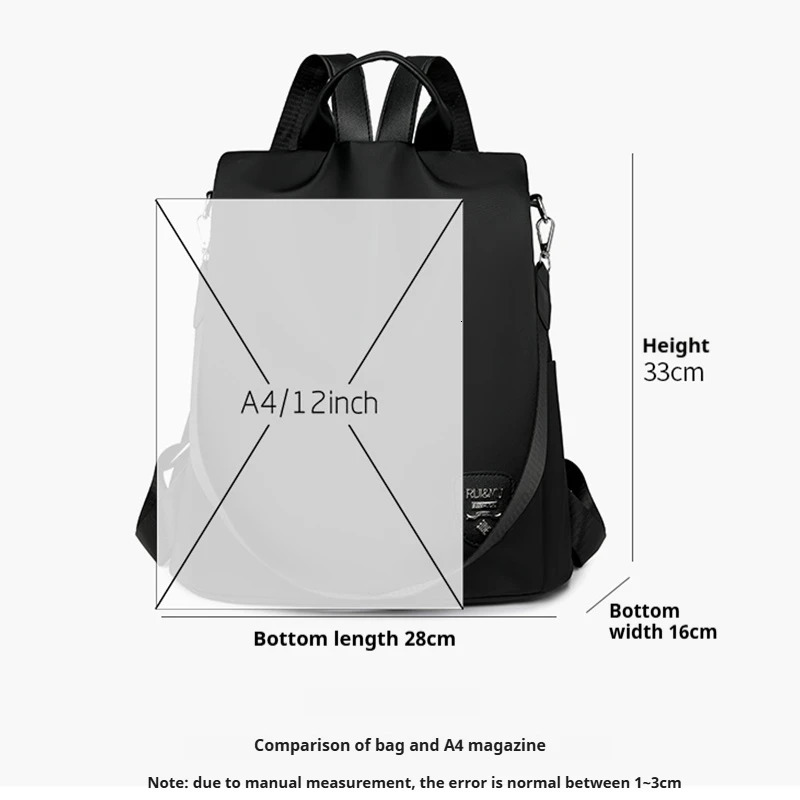 Womens AntiTheft Backpack Fashionable Travel Bag with Adjustable Shoulder Strap Large Capacity y260615 - view 3