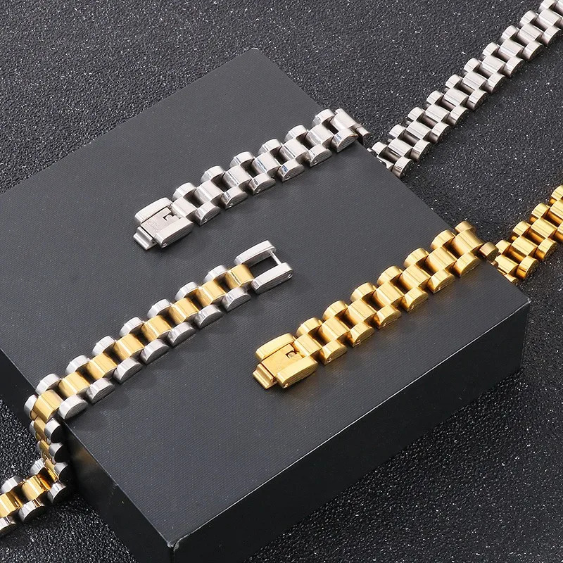 10MM Stainless Steel Watch Chain Necklace for Women Men Simple Thick Gold Color Neckalce Tredndy Jewelry Classic Gift Wholesale 260612 - view 6