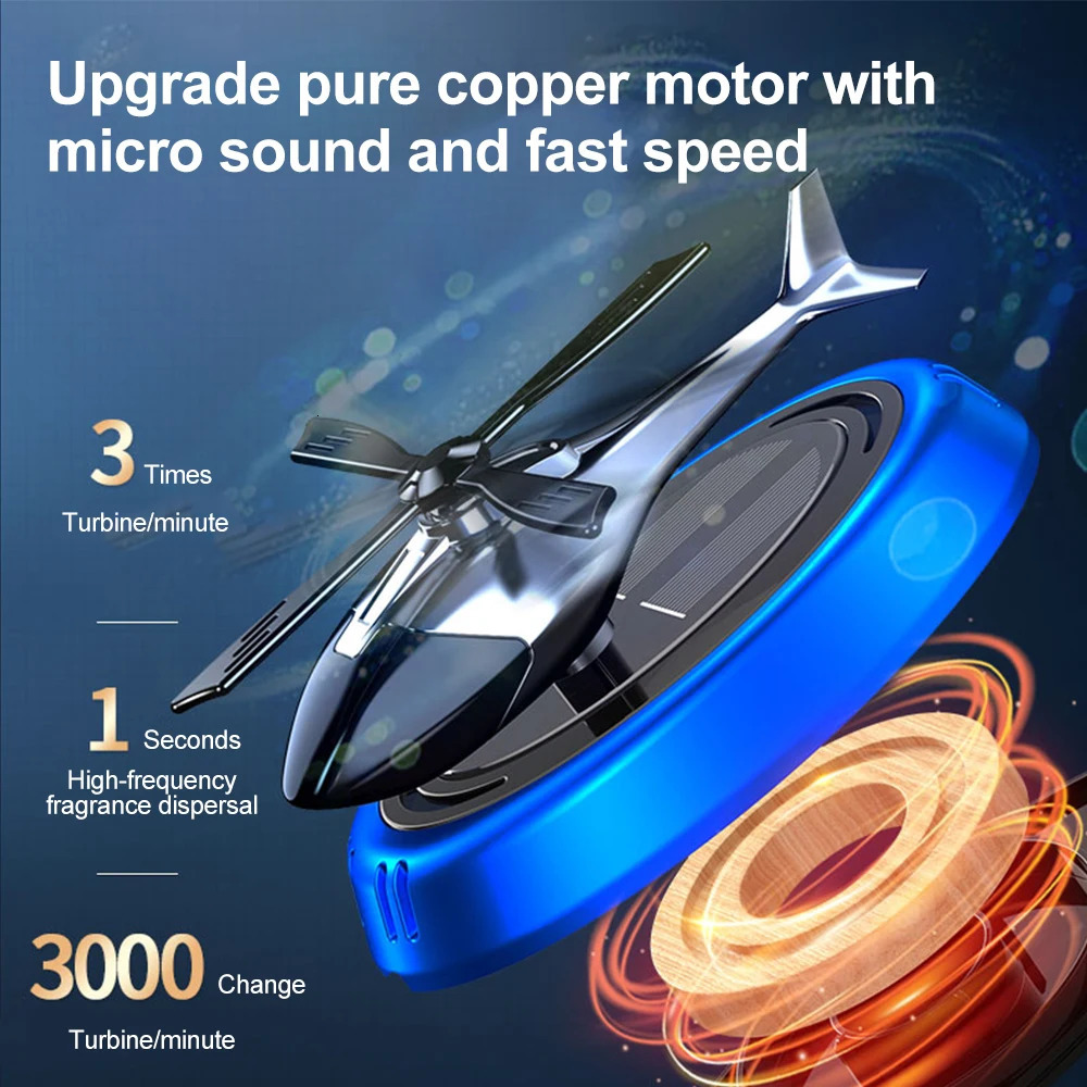 Luxury 2026 New Fragrance Car Air Freshener Helicopter Solar Power Rotating Propeller Diffuser Auto Interior Decoration Aroma Fast Shipping X261019 - view 3