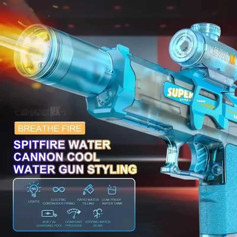 LED Ice Mouse Simulation Fire Fighting Childrens Electric Water Gun Large Capacity Automatic Continuous Water Gun Childrens L260612OTJB