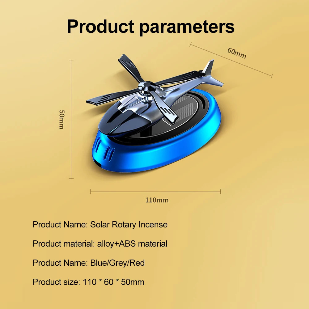 Luxury 2026 New Fragrance Car Air Freshener Helicopter Solar Power Rotating Propeller Diffuser Auto Interior Decoration Aroma Fast Shipping X261019 - view 7
