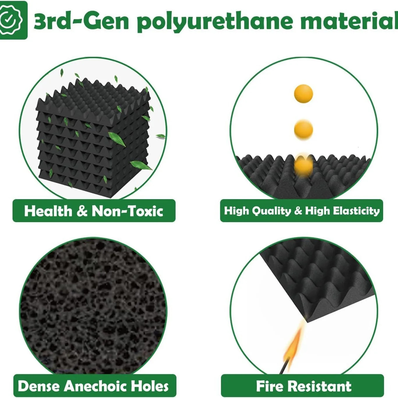 1PC SelfAdhesive Acoustic Soundproof Foam Sound Absorbing Canceling Panels Eggcrate Wall Stickers For Home KTV Studios 260612 - view 3