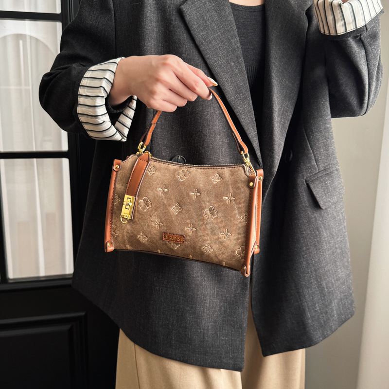 Senior Sense Bag Female New Style Retro Temperament Boston Bag Everything Fashion Handbag Shoulder Crossbody Bag
