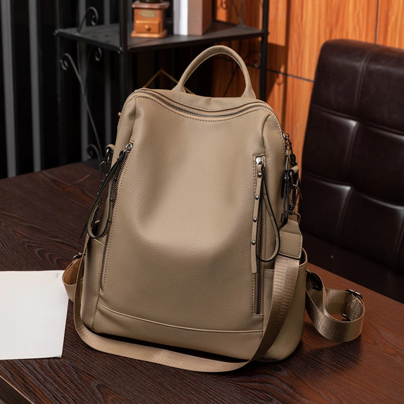 Large capacity retro style soft womens backpack convertible shoulder bag perfect for commuting and travel y260615 - view 4