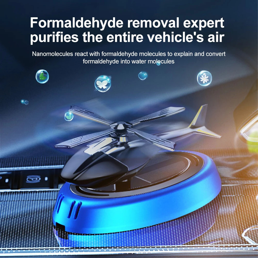 Luxury 2026 New Fragrance Car Air Freshener Helicopter Solar Power Rotating Propeller Diffuser Auto Interior Decoration Aroma Fast Shipping X261019 - view 6
