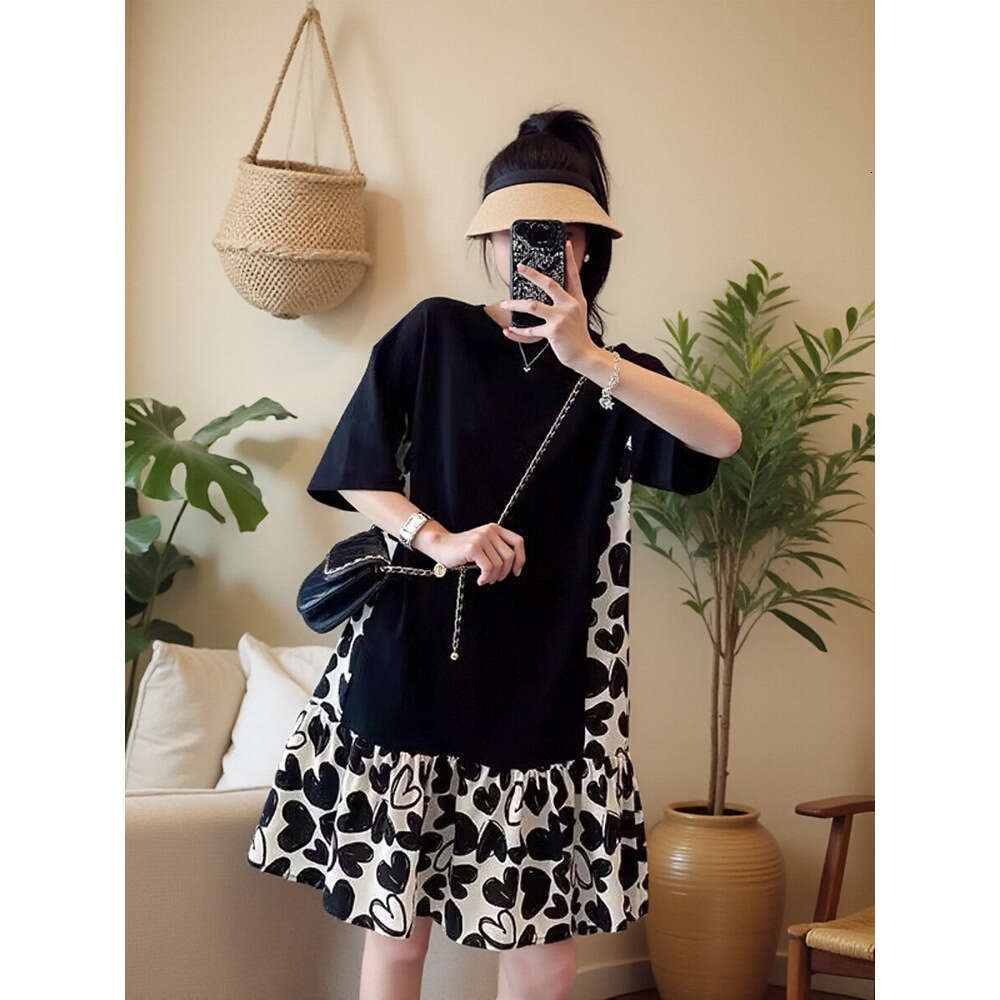 Women's Polka Dot Summer Dresses, Chiffon Mini Casual Dress with Hooded Flutter Sleeves, Peplum Detail, Natural Waist - Trumpet Mermaid Silhouette for - view 4