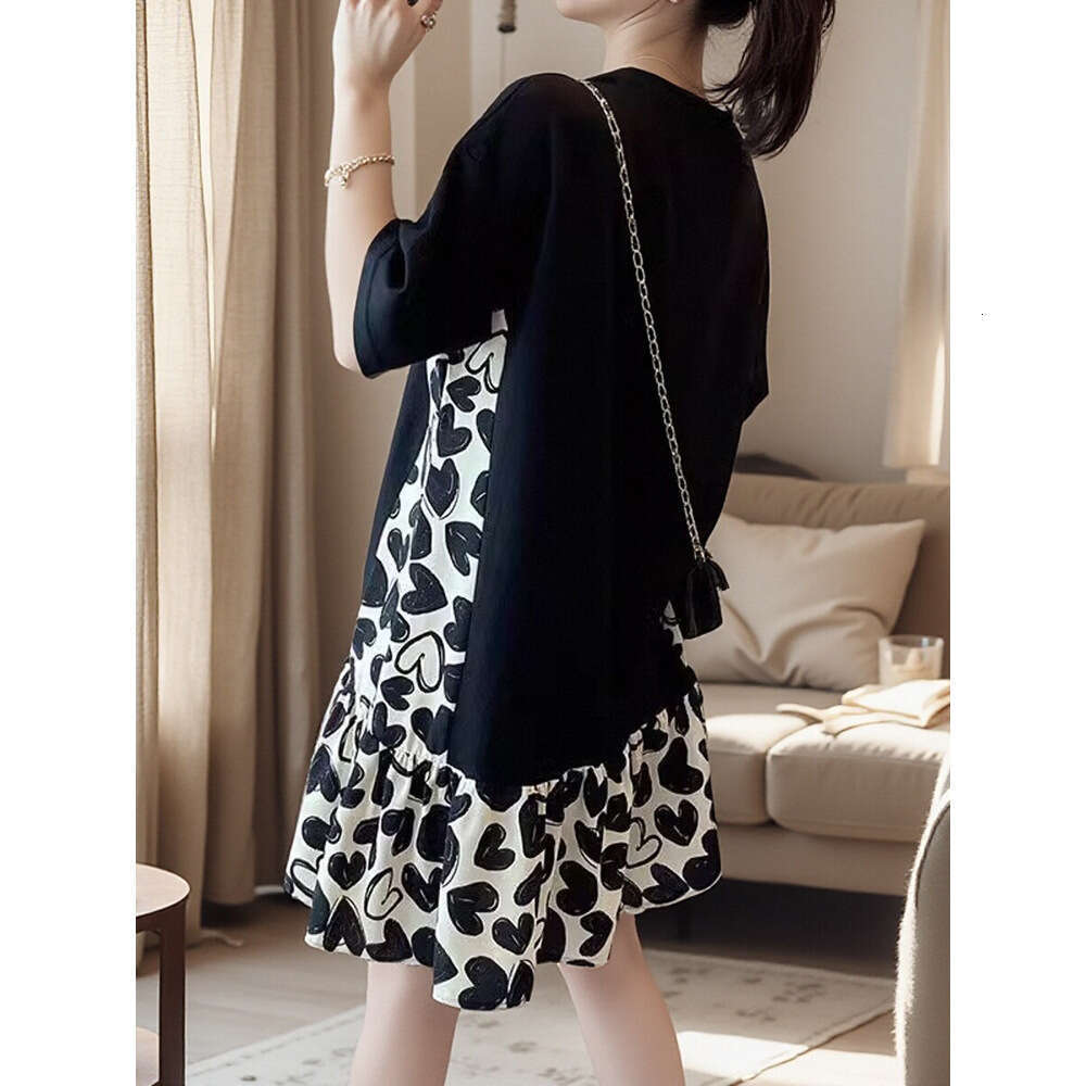 Women's Polka Dot Summer Dresses, Chiffon Mini Casual Dress with Hooded Flutter Sleeves, Peplum Detail, Natural Waist - Trumpet Mermaid Silhouette for - view 5