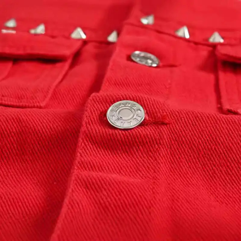 2026 Spring Fashion Men Red Denim Vest Rivets Studded Sleeveless Jacket Casual Waistcoat Cotton Cowboy Hip Hop Streetwear 260611 - view 6