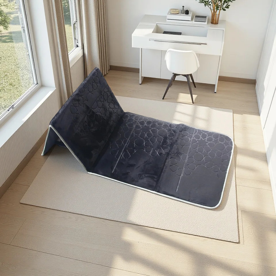 Prayer Mat with Back Support Muslim Rug Thick Padded Islam Janamaz for Women and Men Soft Foldable Travel Islamic Carpet 260612 - view 7
