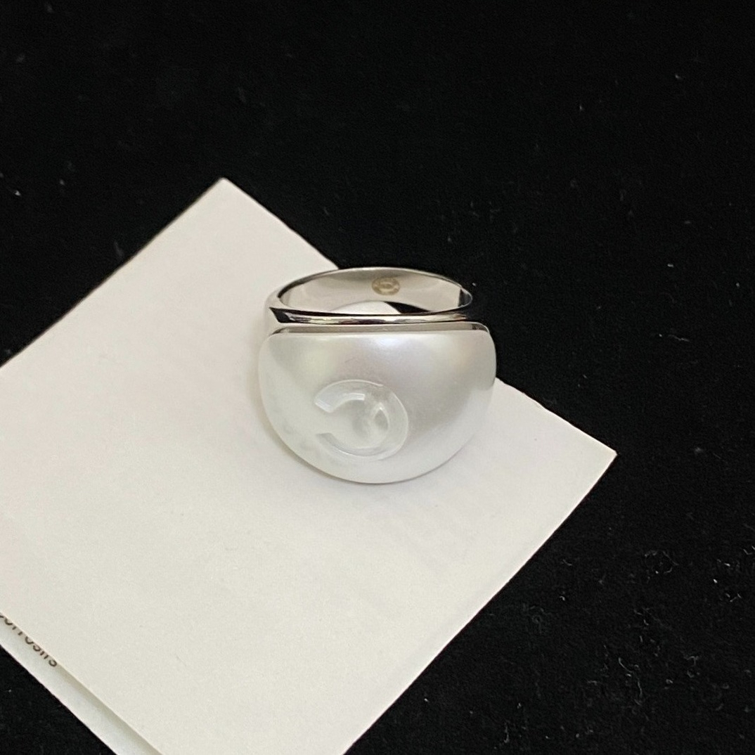 Letter Ring Band Rings Fashion Fine Finger Ring Luxury Crystal Pearl Ring for Womens Wedding Jewelry Gifts