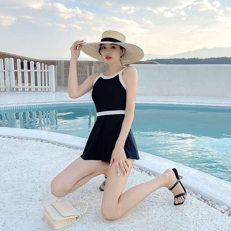 Womens Swimsuit Trend Solid Monokini Sports Swimwear Beach Bathing Suit High Waist Bodysuit 240806