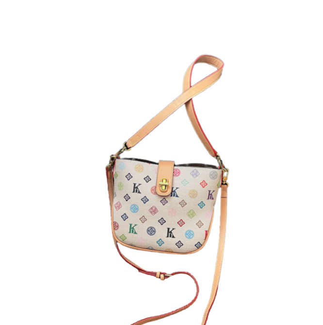 New Fashion Bag Letter Old Flower Lock Hand Carry Shoulder Diagonal Cross Bag Underarm Bag All Match Female 2026s hot