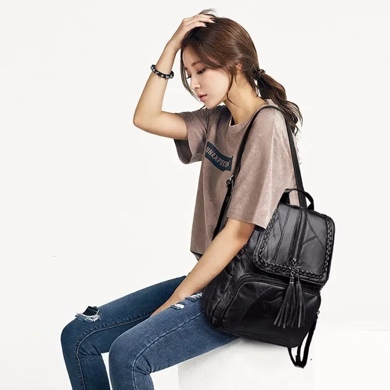 1 Pc Leather Backpacks Fashion Shoulder Female Backpack Ladies Travel Mochilas School Bags for Girls y260615 - view 4