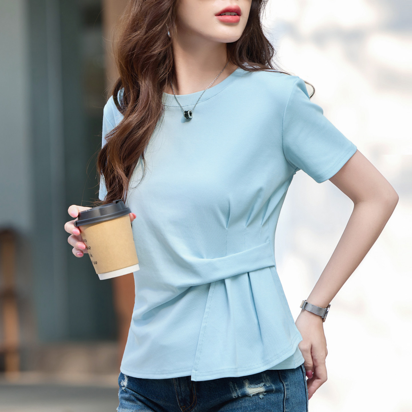 Women Korean Fashion Clothing Chiffon Blouse Solid Batwing Sleeve Plus Size Shirts Ladies Tops 3624 50 210415