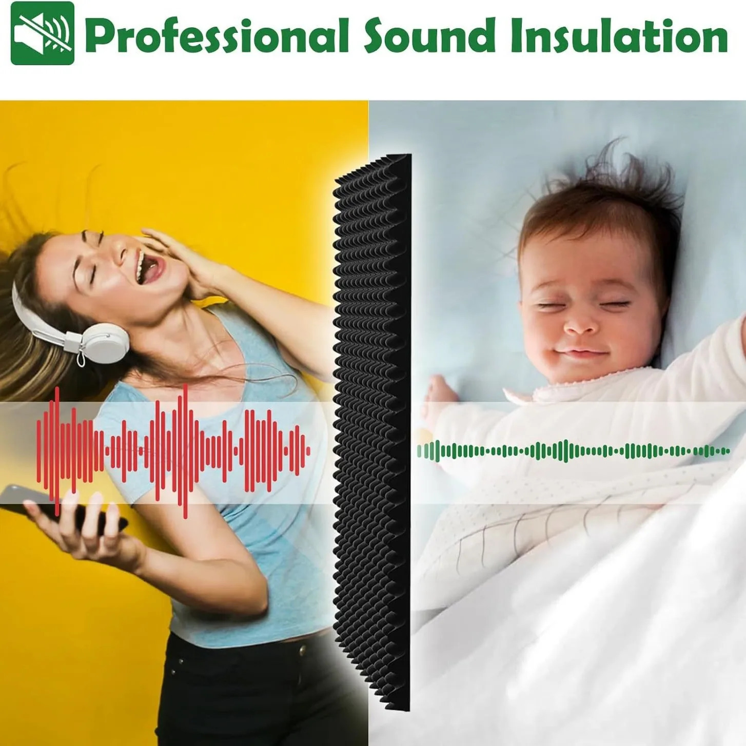1PC SelfAdhesive Acoustic Soundproof Foam Sound Absorbing Canceling Panels Eggcrate Wall Stickers For Home KTV Studios 260612 - view 4