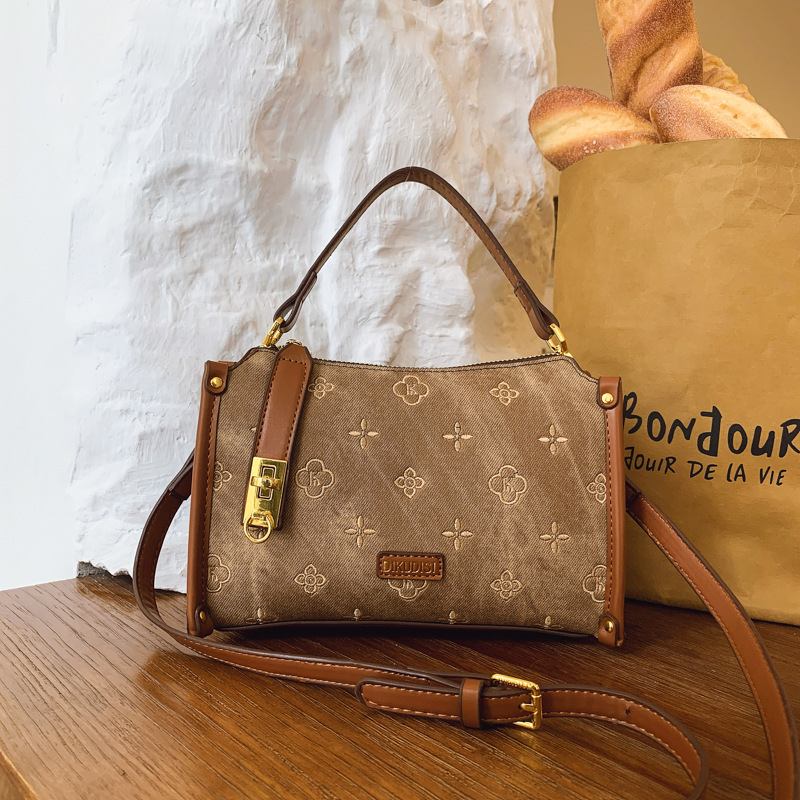 Senior Sense Bag Female New Style Retro Temperament Boston Bag Everything Fashion Handbag Shoulder Crossbody Bag