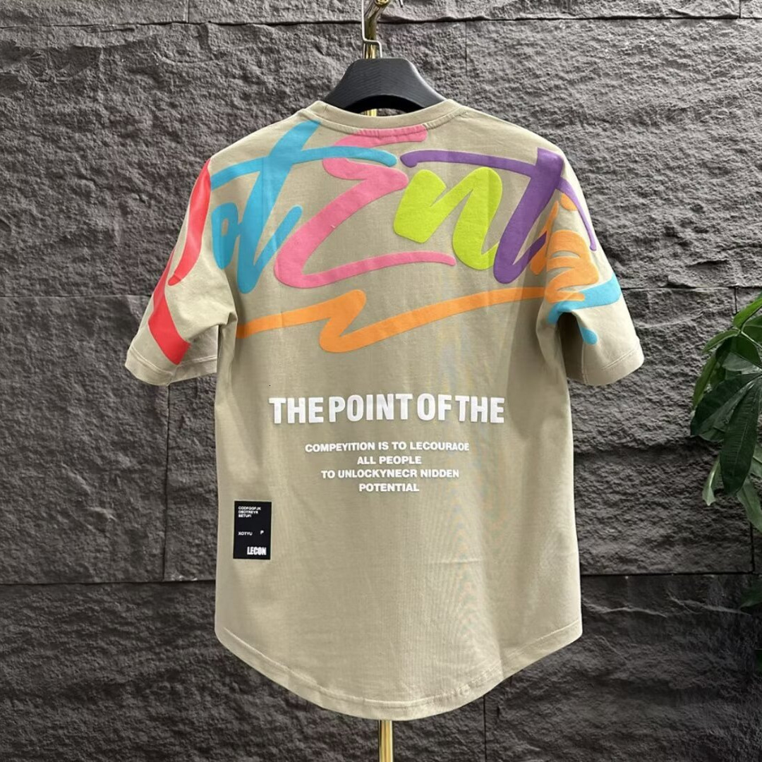 Spring Summer Puff Green T-shirt Men Women Short Sleeve Tops 240425