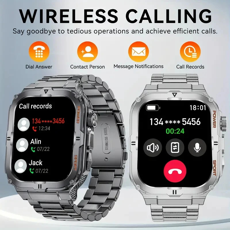 2026 Mens Smart Watch Flashlight Sports Trajectory Multi functional Reminder 3D Dynamic Dial Outdoor Fitness Smart Watch 260611