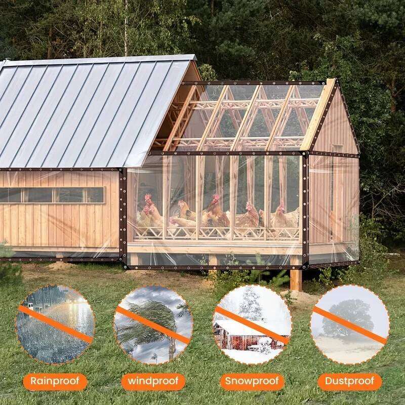 Clear Waterproof Tarps with Grommets - Multi-Use Cover for Patio, Camping, Plant Protection Outdoor Multi-Purpose Tarp