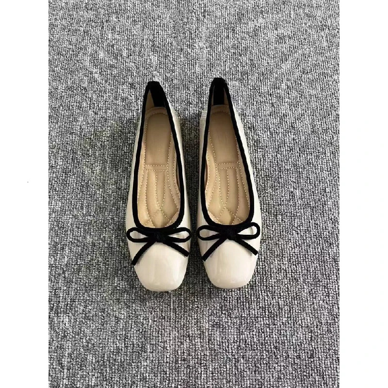 2026 Womens Patent Leather Bow Ballet Flats Square Toe Soft Sole Slipon Casual Shoes for Spring Summer 260831 - view 7