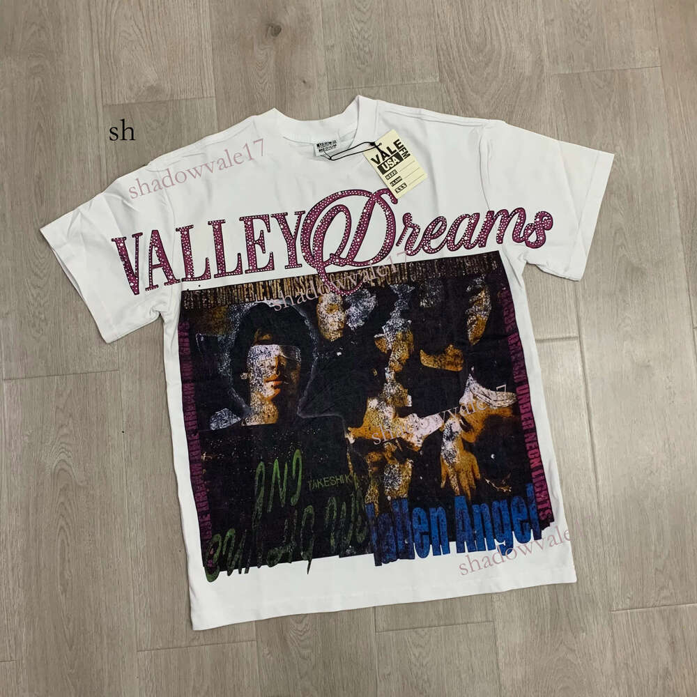 Uomo Vale Tshirt Designer Mens Valley Dreams Camicie Y2K Top Harajuku Gothic Co…