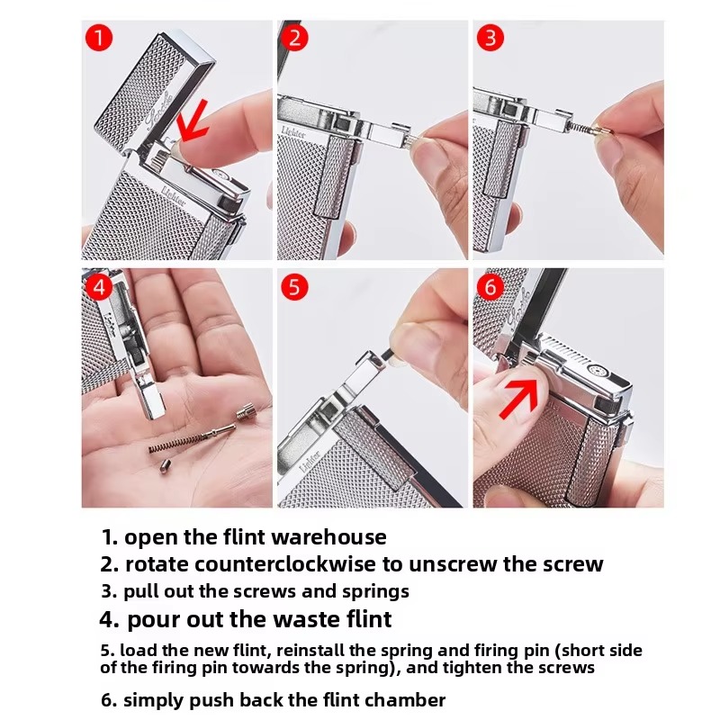Luxury Ding Sound Dual Flame Lighter, Switchable Soft Flame & Windproof Jet Torch, Refillable Zinc Alloy Side Wheel Cigarette Lighter Gift for Men Who - view 7