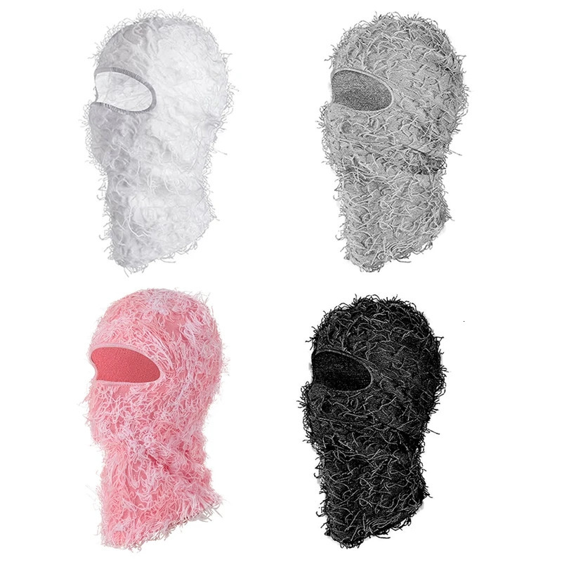 Distressed Ski Mask Full Face Knitted Fuzzy Yeat Shiesty Distress Mask For Men Women 260613